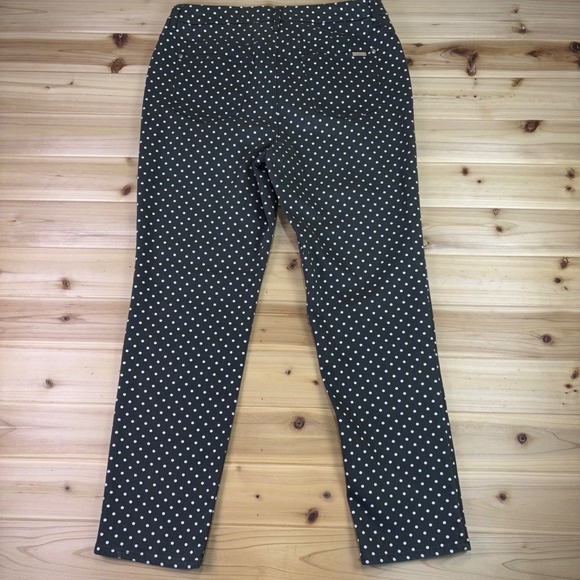 Chicos Pants Womens 1 So Slimming Black and White Polka Dot Girlfriend Ankle - Picture 4 of 8